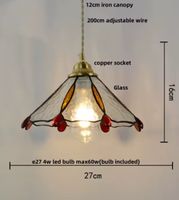 Lampe suspendue en pierre de verre coloré de style Japonais