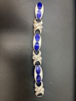 Bracelet silver blue and white enamel like new
