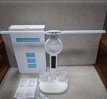 LED Schreibtischlicht mit Ventilator und Uhr