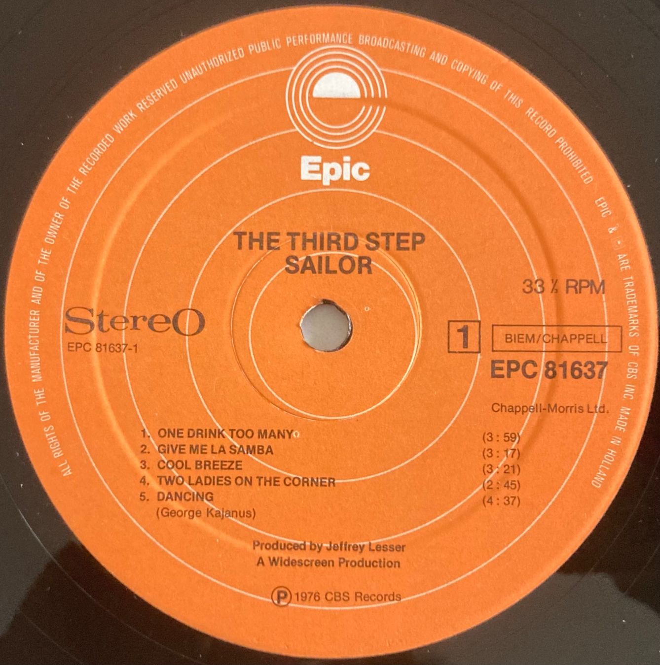 Schallplatten: SAILOR - THE THIRD STEP – Gebraucht aus Poliez-Pittet von Newtown-Records 2