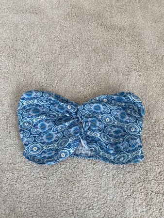 Shein Bandeau Top, Blaues Muster, Sommer-Look, Gr. S!
