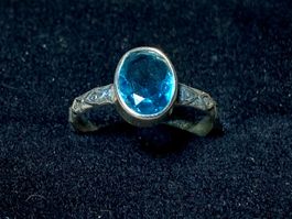 925 Silber Ring - natürlicher Blautopas