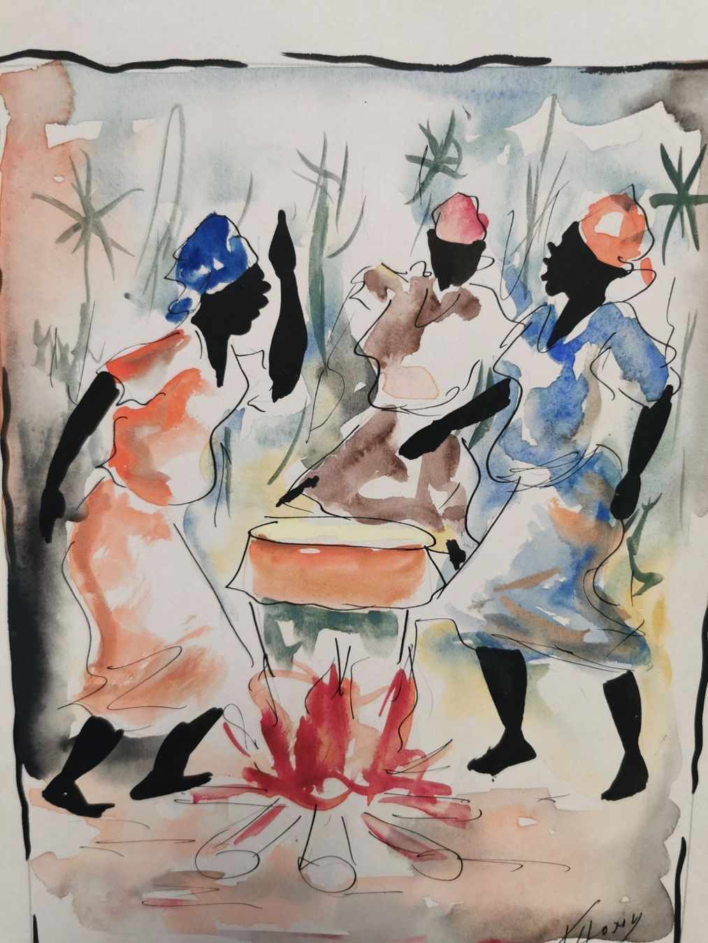 Gemälde: CÉRÉMONIE VAUDOU HAÏTI – Gebraucht aus Genève von Qanil77 1