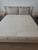 NUR NOCH HEUTE! Bettgestell und 2 Nachtkästchen Set (Birke)