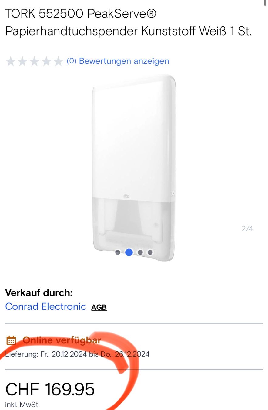 Handtuchhalter: neuer Tork 552500 Towel Dispenser – Neu und originalverpackt aus Necker von liq24 2