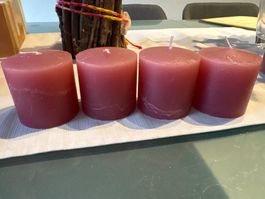 4 Stumpen Kerzen 6cm hoch