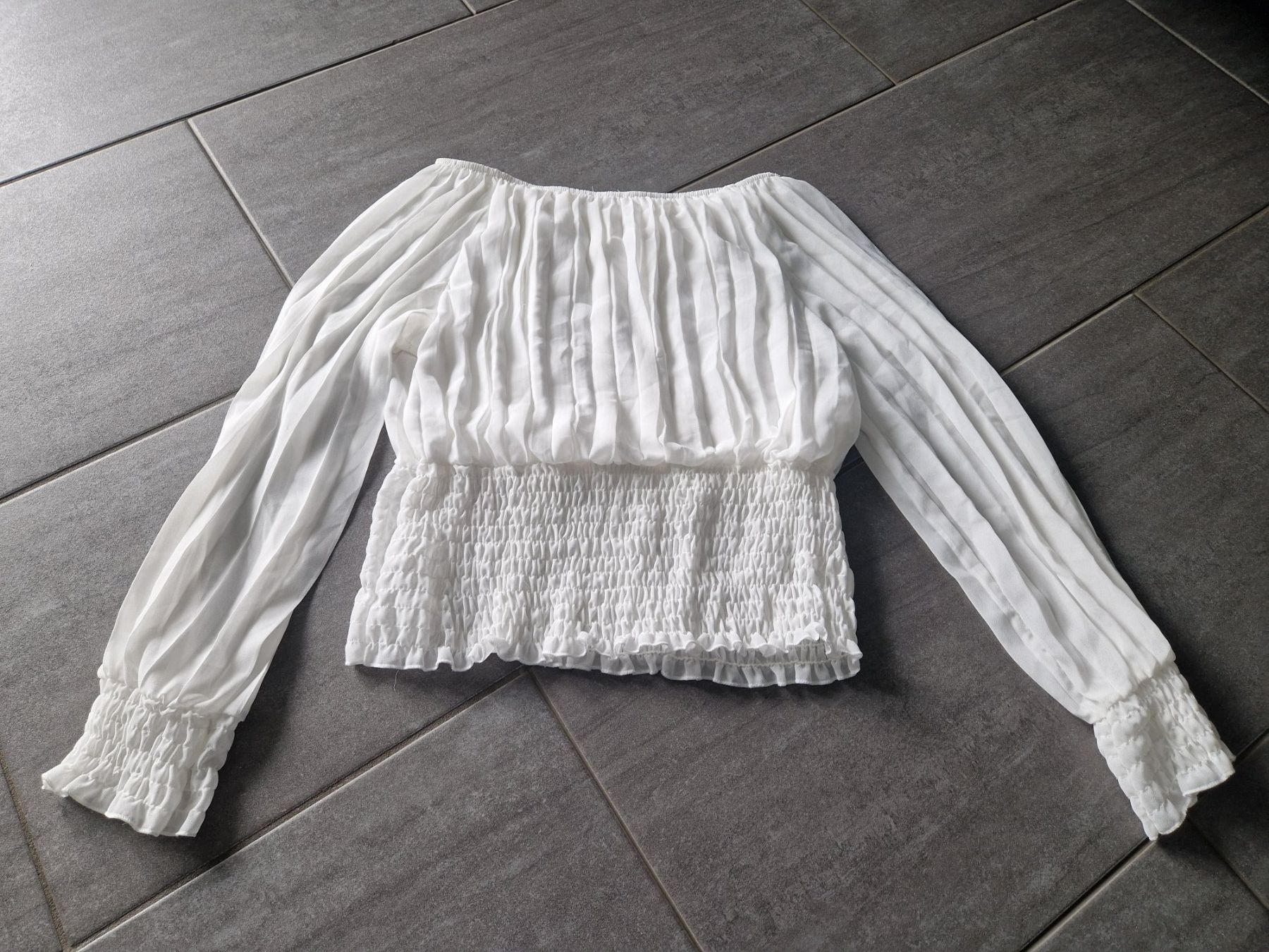 Camicette: NUNA LIE  Plissee-Bluse  weiss  gr. S – Usato da Mezzovico venduto da maemy 4