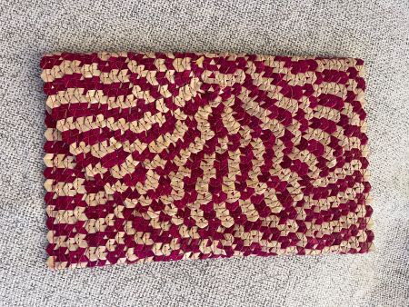 Strand Clutsch pink beige geflochten Stand Bag Versand 9.-