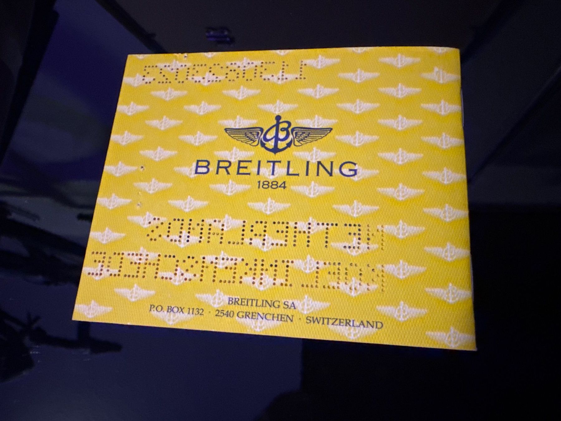 Breitling Orologi: Breitling Warranty Manual aus 1996 – Usato da Rüti ZH venduto da Oldexplorer 2