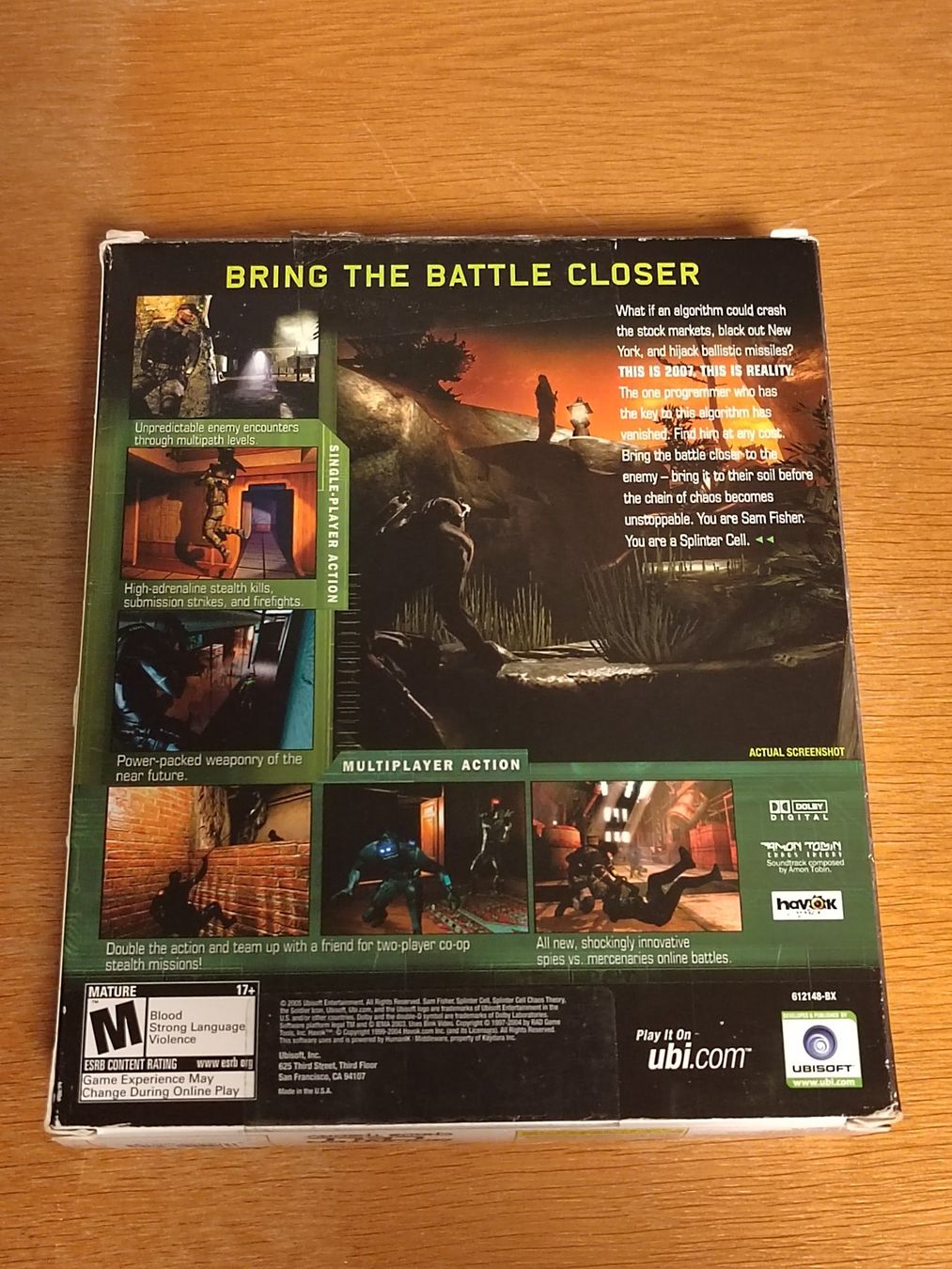Giochi: Splinter Cell Chaos Theory PC 2005 US True Big Box Very Rare – Usato da Fribourg venduto da Nooky 1