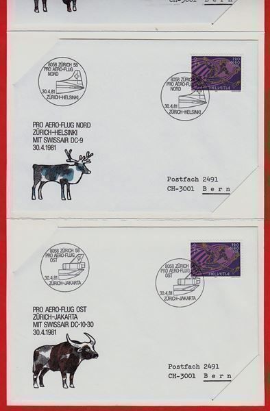 Tutti i francobolli: 1981  5  Teiliges Set mit 5 Spezial Flügen – Nuovo (secondo la descrizione) da Adliswil venduto da Aenti 3