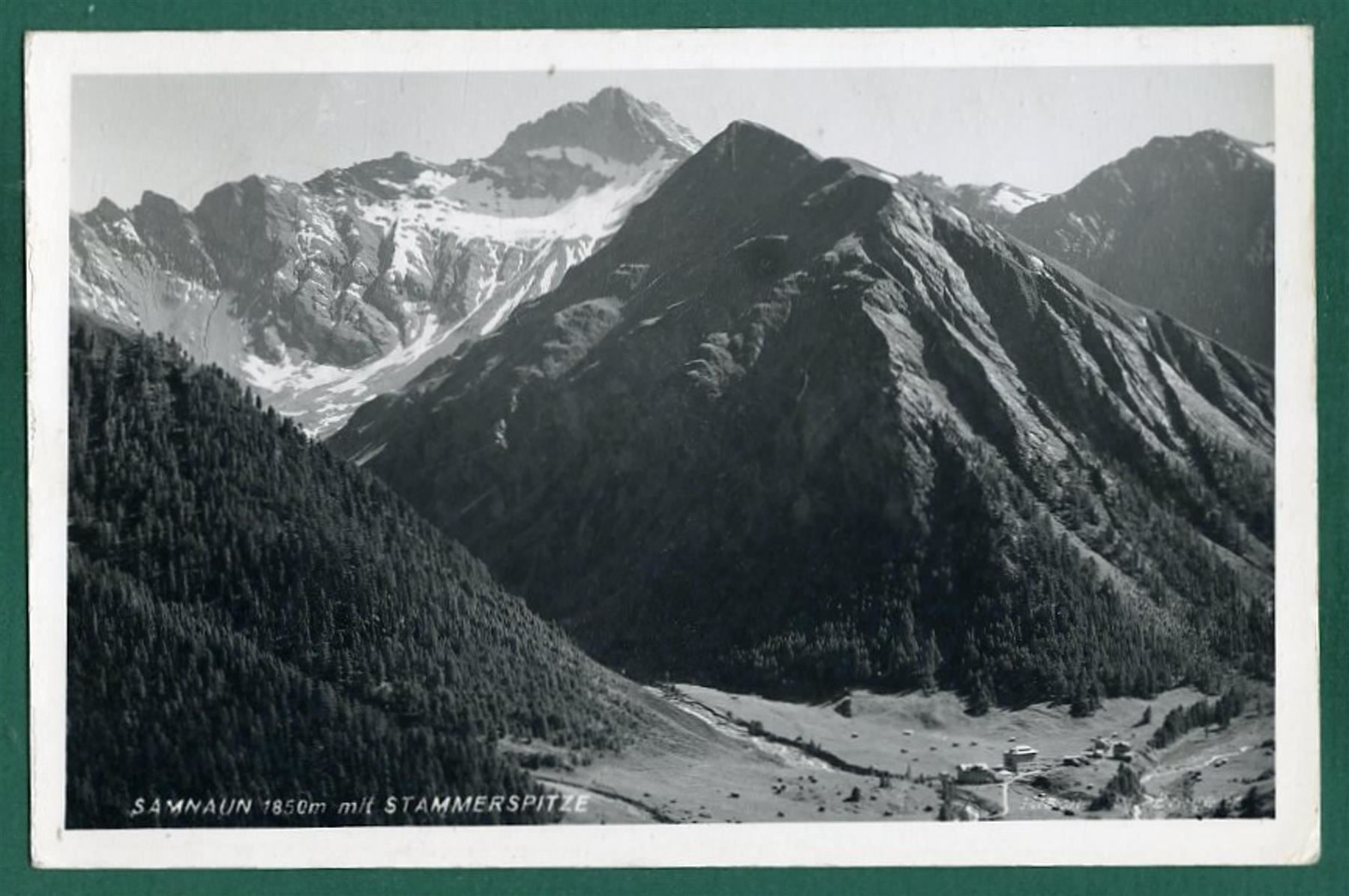 Cartoline postali: Samnaun mit Stammerspitze, 1954, gelaufen – Usato da Sargans venduto da Hausi1951