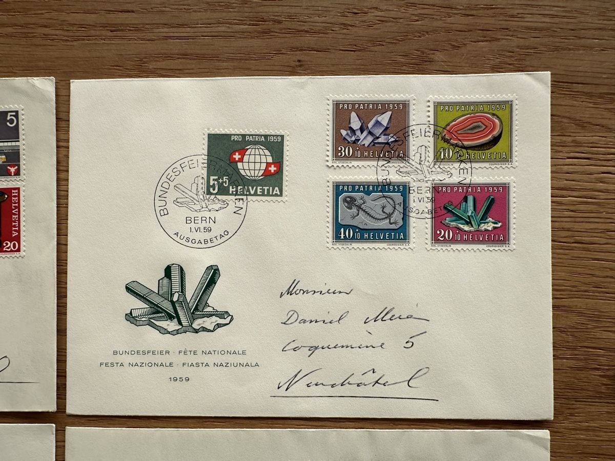 Tutti i francobolli: Schweiz - 6x FDC und Sonderbriefe 1959  – Usato da Schmitten / FR venduto da Samsara169 2