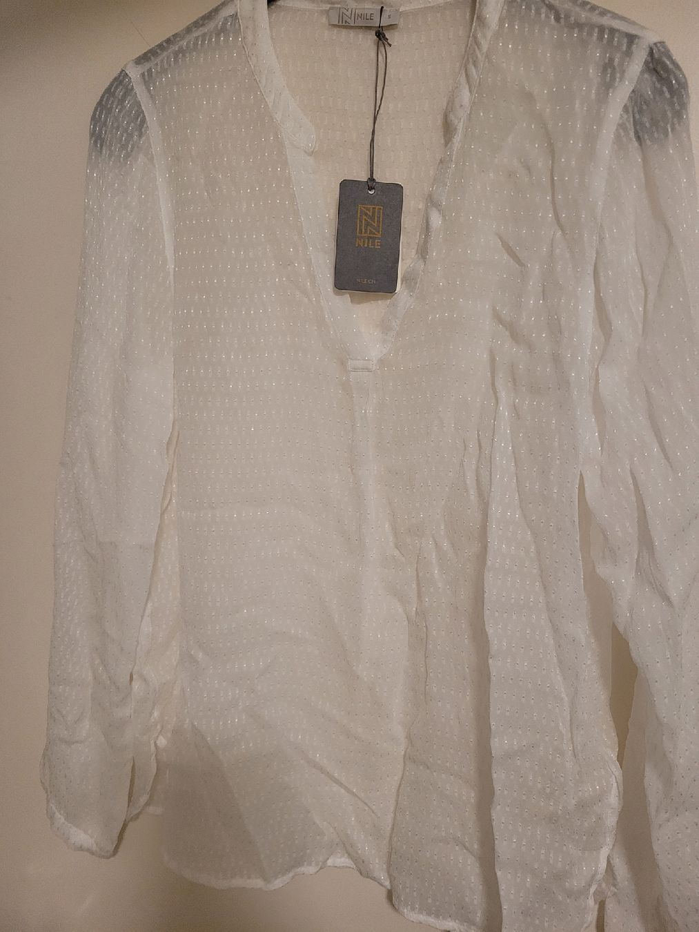 Nile Camicette: nile bluse, neu, weiss, gr.S – Nuovo e nell'imballaggio originale da Luzern venduto da Ami-be