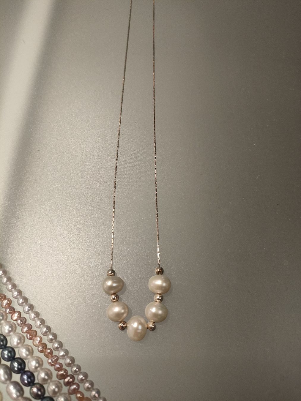Catenine: Silber Kette mit Süsswasserperlen – Nuovo e nell'imballaggio originale da Bern venduto da Lidia.5