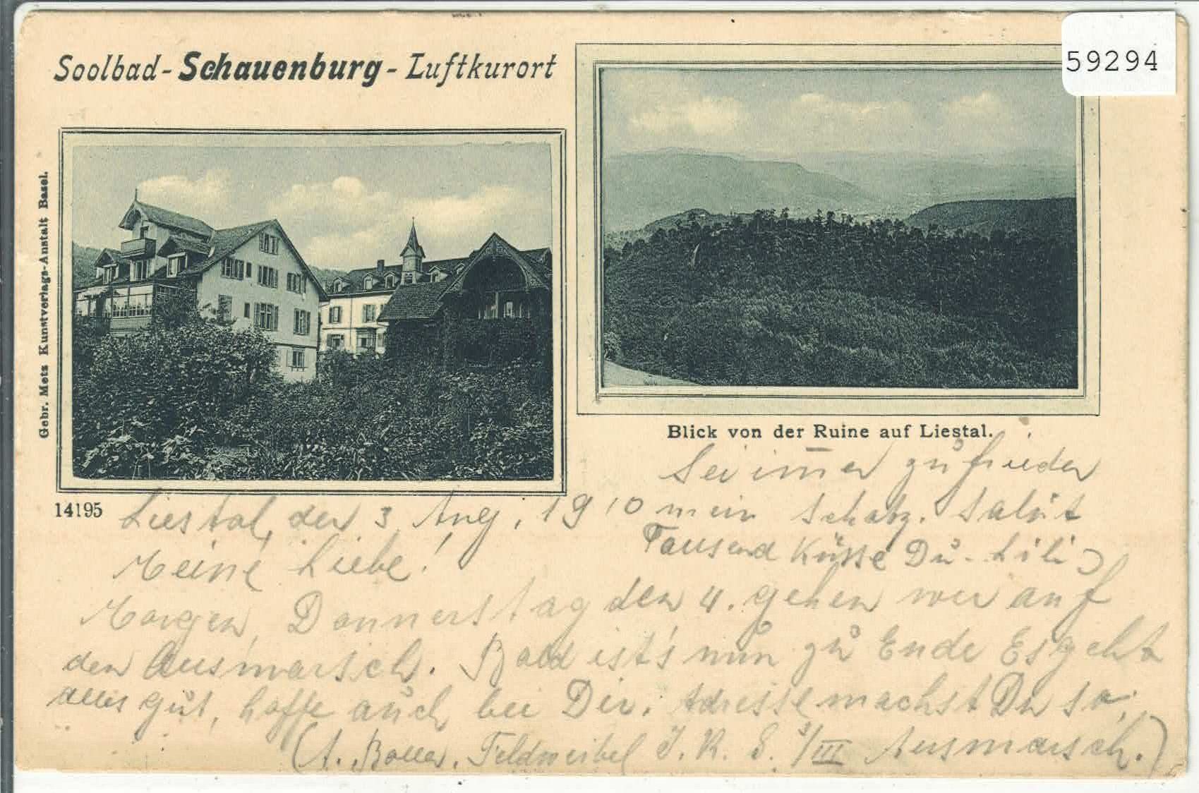 Cartoline postali: Soolbad-Schauenburg - Luftkurort – Usato da Ettingen venduto da Kartenplanet