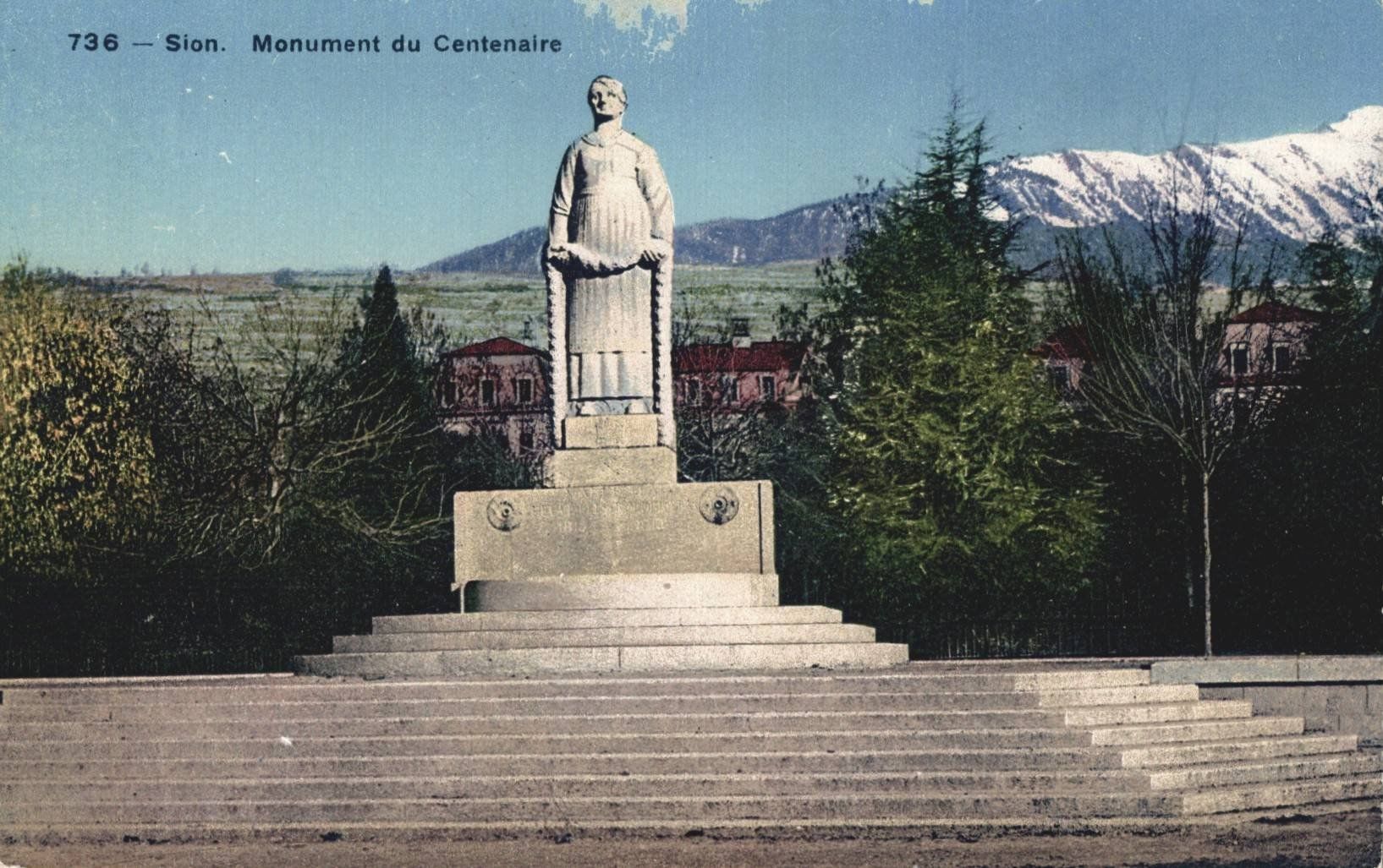 Cartes postales: Alte Ansichtskarte Sion - Monument du Centenaire – D'occasion à Luzern par Kartenansicht