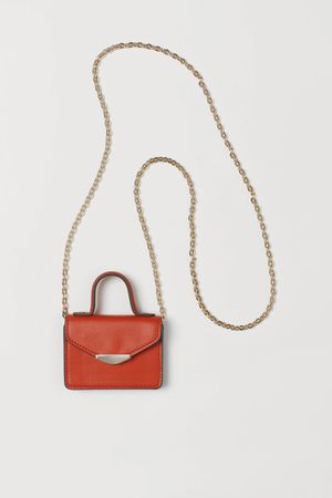 Orange Mini Bag / Cardholder with Gold Chain Strap from H&M