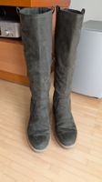 Stiefel Wildlederoptik, Olivgrün, Grösse 40