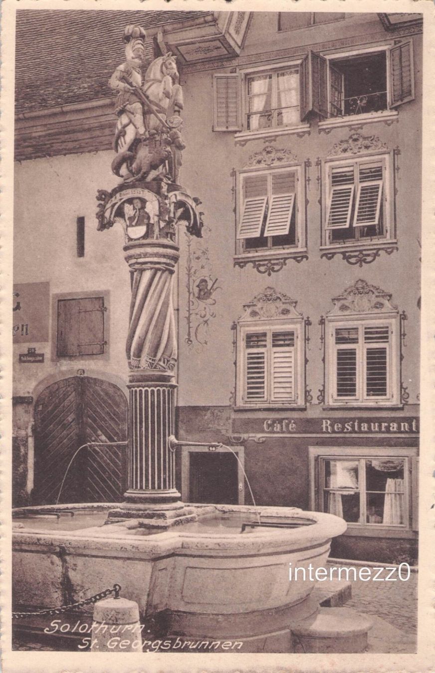 Cartoline postali: Solothurn // St. Georgs Brunnen // Sommer – Usato da Basel venduto da intermezzo12