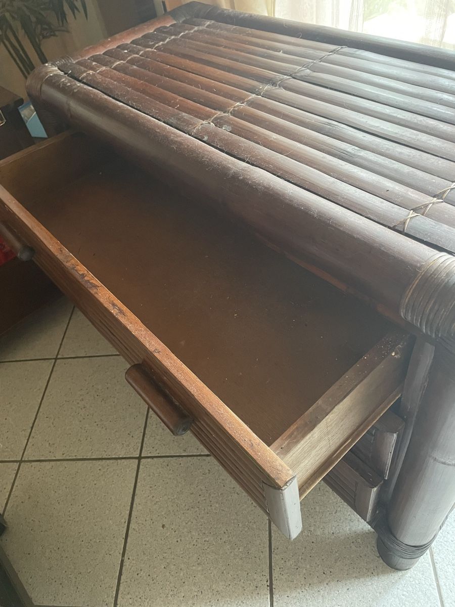 Cassettiere: Commode en rotin et bambou – Nuovo (secondo la descrizione) da Rennaz venduto da Loraccar 3