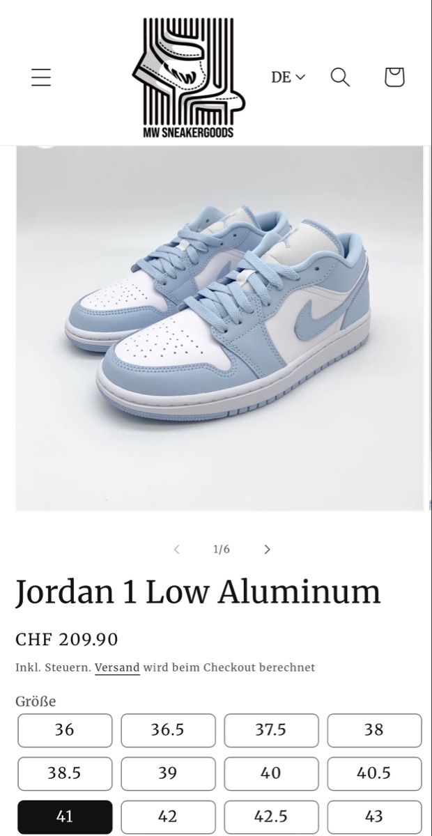 Jordan Scarpe da uomo: Nike Air Jordan1 Low Aluminum – Usato da Baden venduto da Tiffany6878 5