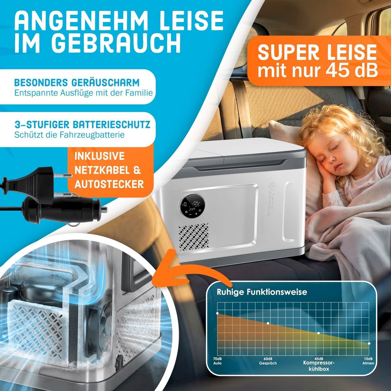 Cucinare, Mangiare & Bere: KESSER Kompressor Kühlbox 49L silber – Nuovo e nell'imballaggio originale da Bottighofen venduto da zaap 4