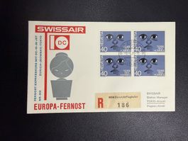 Swissair Erstflugbrief Zürich-Tokyo 1974