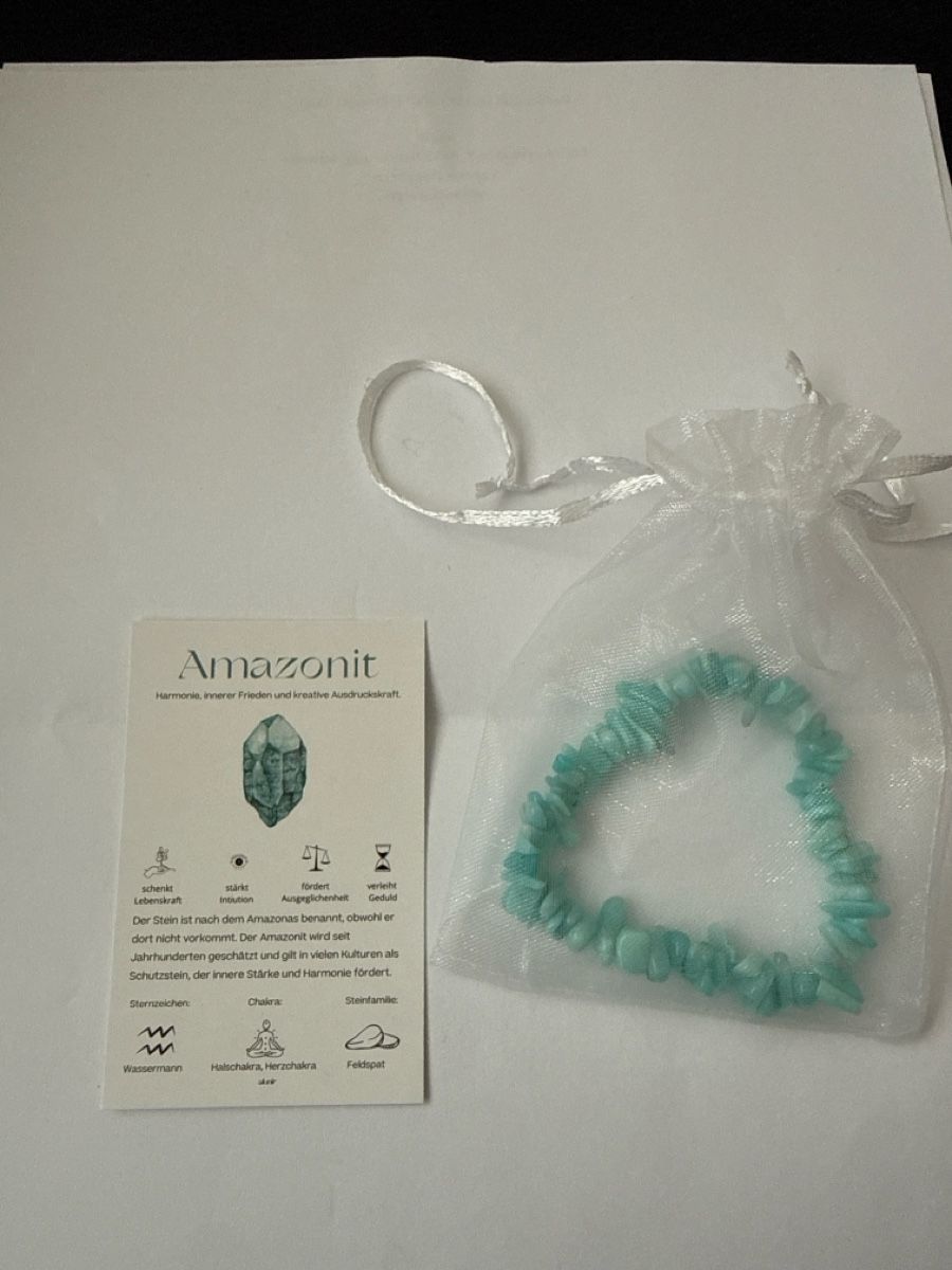 Armbänder & -reifen: Schönes Amazonit Edelstein Armband - Harmonie & Frieden! – Neu und originalverpackt aus Davos Platz von Momi7