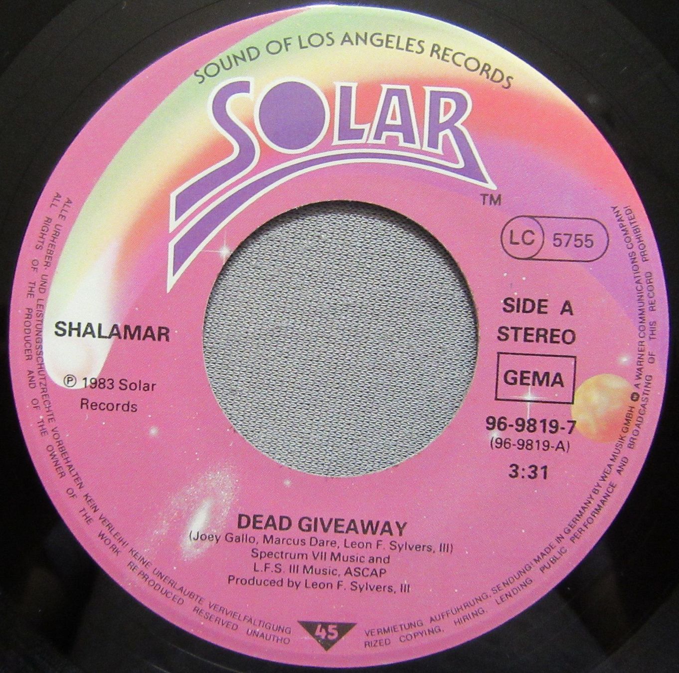 Vinyles: Shalamar - Dead giveaway - Single 1983 – D'occasion à Auenstein par Padabimbim 2