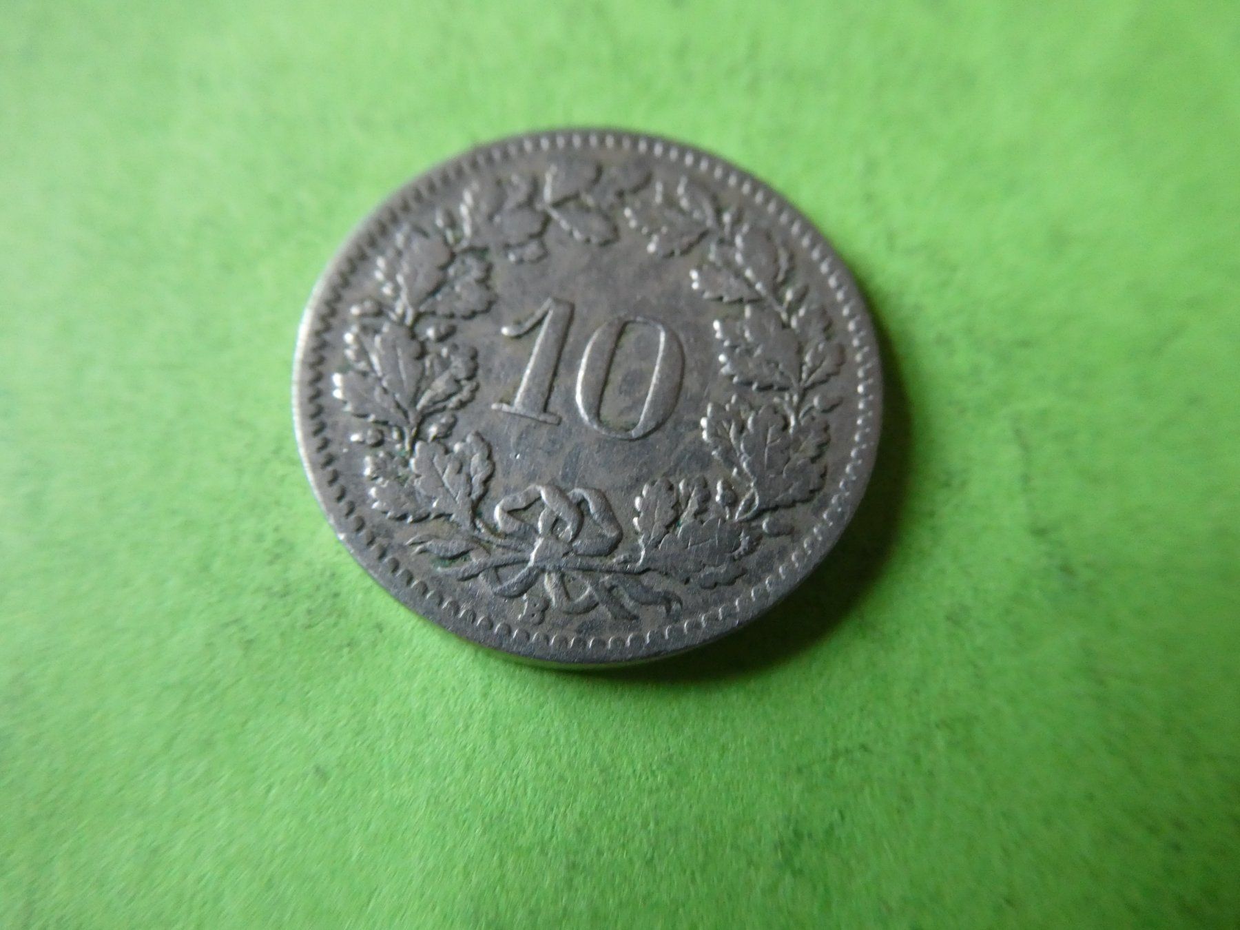 Alle Münzen: Schweiz 1908, 10 Rappen – Gebraucht aus Hinterforst von Rohusri 1