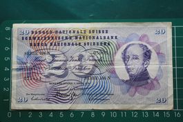 general dufour banknote 20 franken 1976