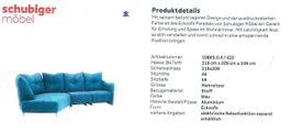 Ecksofa Paradelo blau Mehrsitzer Stoff guter Zustand