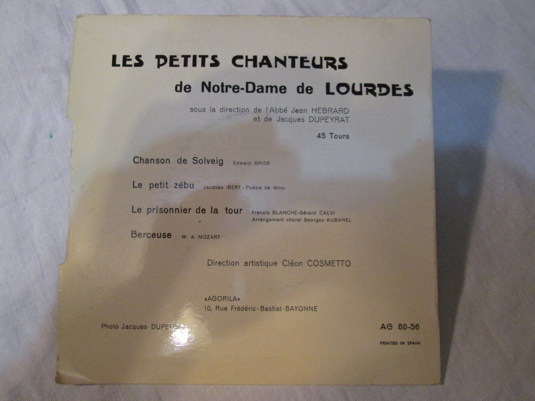 Dischi in vinile: Vinyle 45T "Petits Chanteurs de Lourdes" - Occasion – Usato da La Chaux-de-Fonds venduto da Marteaux 1