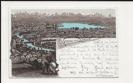 AK 1896 Gruss aus Zürich Litho 😍