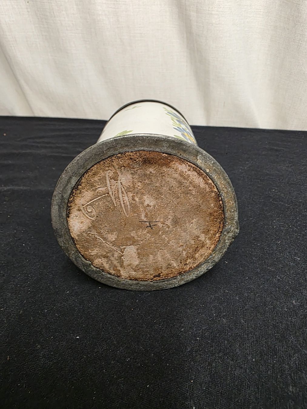 Gläser: Antiker  Bierkrug mit Zinndeckel, handbemalt,  – Gebraucht aus Wolfertswil von Antiko 6