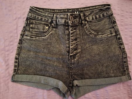 Jeans Shorts Damen Grösse M grauer Used Look