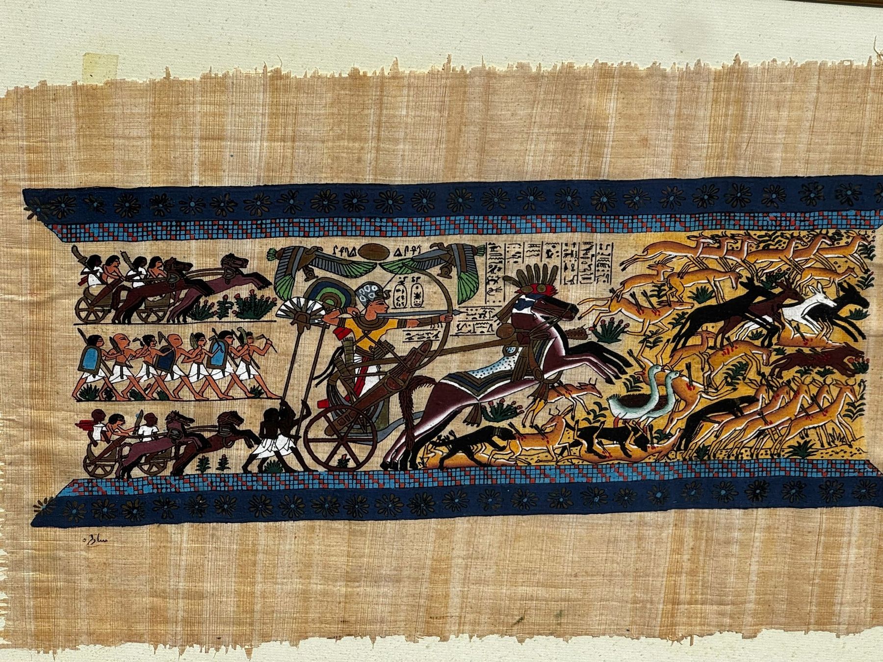 Foto & Immagini: Ägyptisches Bild/ Papyrus mit Rahmen – Usato da Egg b. Zürich venduto da Brocki_Insel_Egg