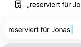 Reserviert für Jonas
