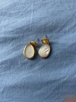 Unique Gold-Plated Earrings with  Stone