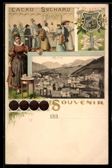 Cartes postales: Litho Chur, Kakao Suchard, Gesellschaft  – D'occasion à Berlin par bartko-reher