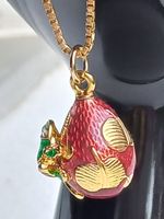 Halskette Anhänger Ei mit Frosch