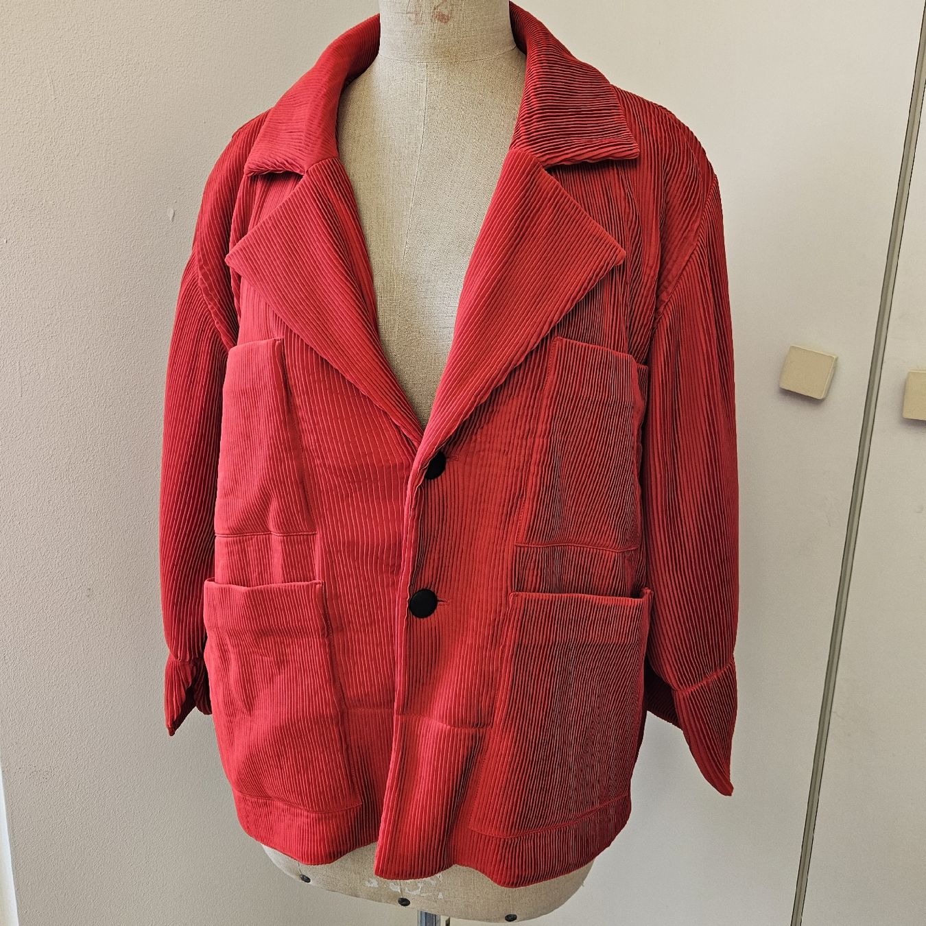Giacche: rote plissierte jacke, christa de carouge – Usato da zürich venduto da couture
