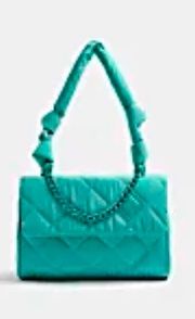 River Island Türkise Gesteppte Schultertasche mit Knotengrif