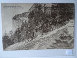 AK Krankentransport im Gebirge Militär gelaufen 1915