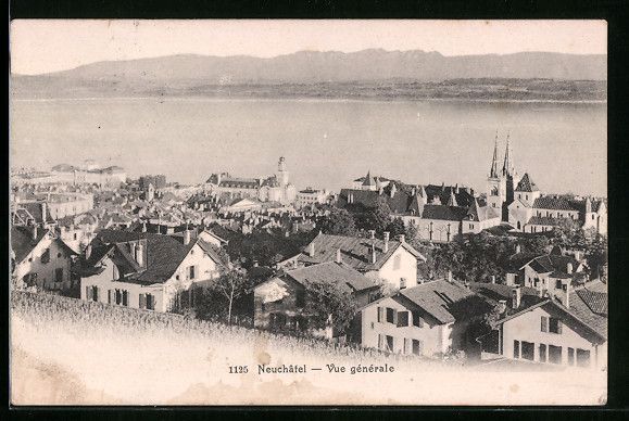 Cartoline postali: AK Neuchâtel, Vue generale – Usato da Berlin venduto da bartko-reher