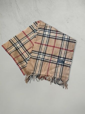 Burberry Schal Check Muster Beige guter Zustand