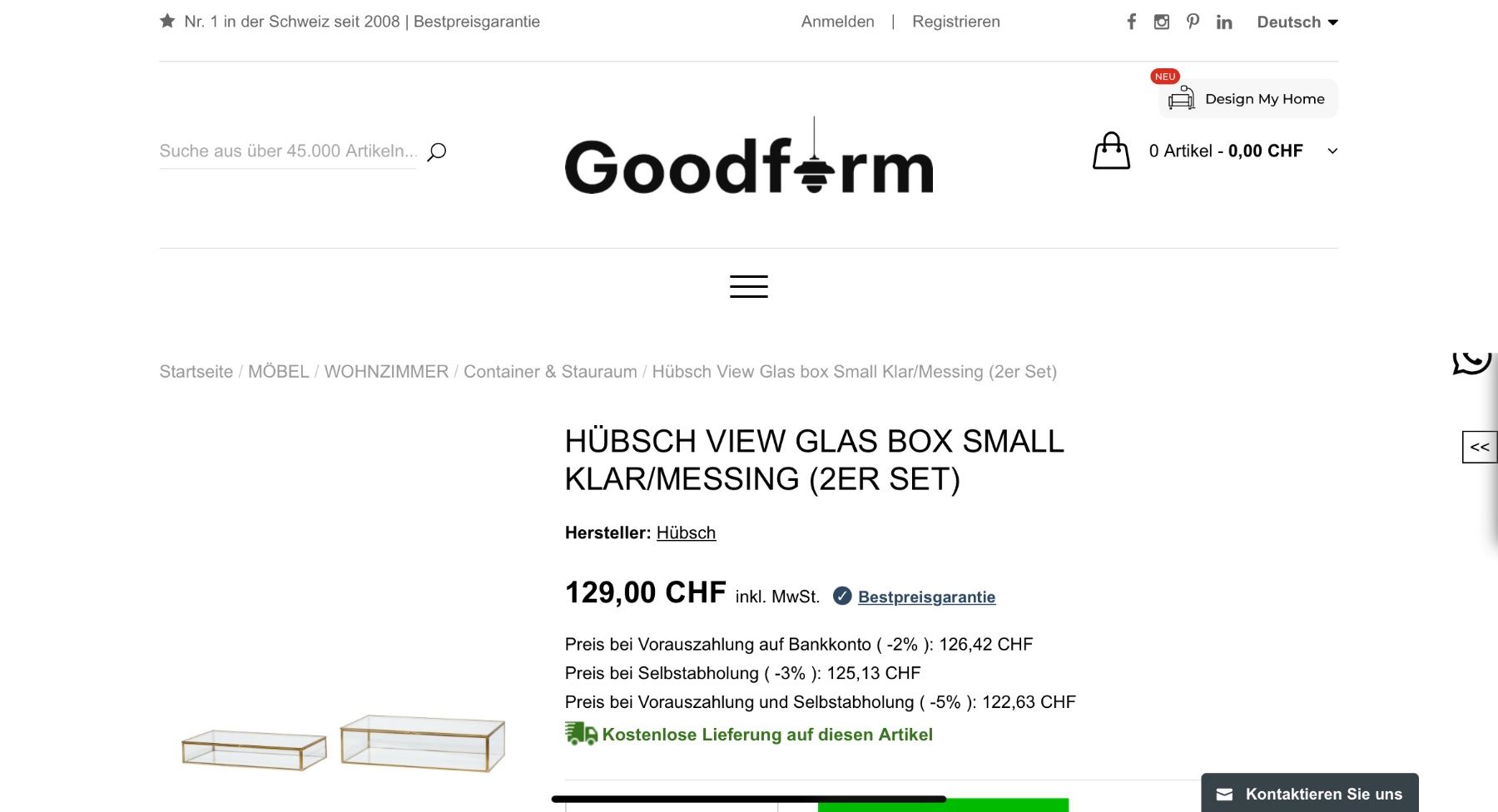 Behälter & Ähnliches: Messing Glass Box- Hübsch – Neu (gemäss Beschreibung) aus Arbon von v.m.h 4
