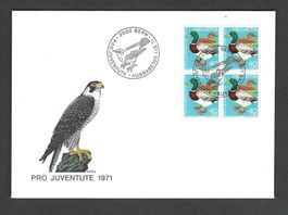 FDC Pro Juventute  Viererblock 1971