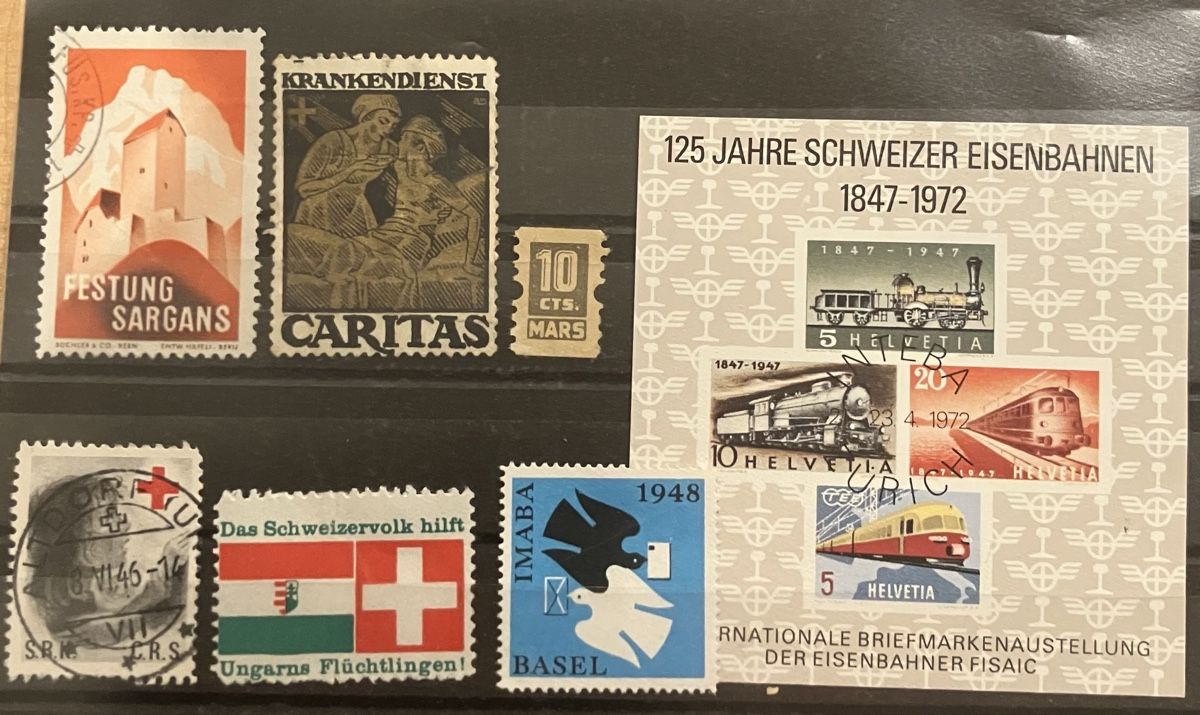 Alle Briefmarken: Vignetten / Marken Schweiz - Caritas, Eisenbahn, etc – Gebraucht aus Hunzenschwil von zibu88
